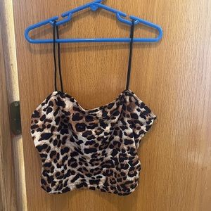 Women’s cheetah, print tank top, silk material, size medium, Windsor